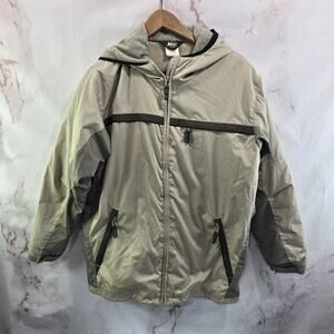 REI Coat Womens Large Brown Tan Shell Ski Snow Winter Fleece Lined Vintage